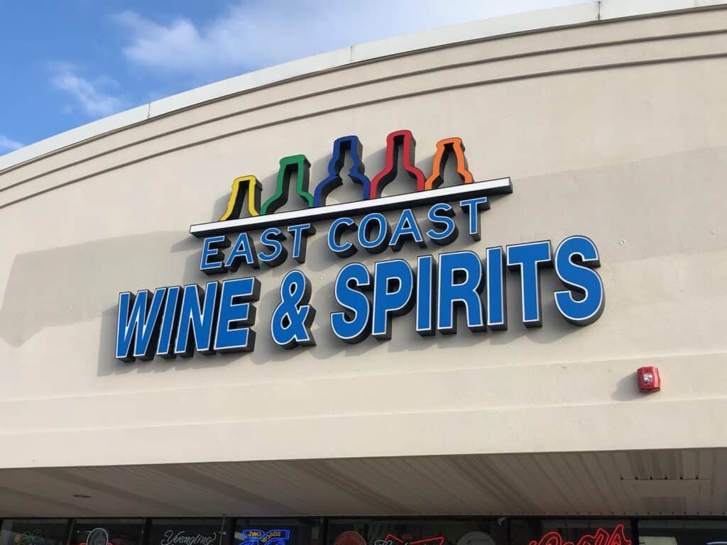 Wine and Spirits Retail Sign